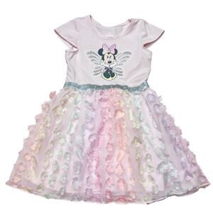 Disney Minnie Tutu Dress Girls 5T Tulle Rainbow Ballet Princess Fairy Flowers
